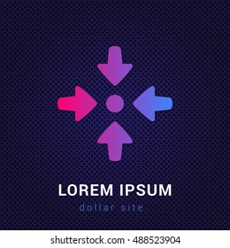 Collect Arrows Blue & Red colorful gradient attractive bright material Icon / Logo Design