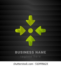 Collect Arrows Lime Green and Black silk fashion premium icon / Logo