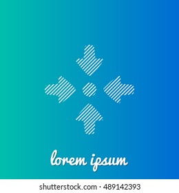 Collect Arrows White stroke fill with blue and green gradient background Icon / Logo Design