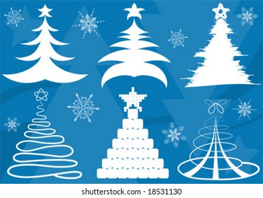 Collect Christmas tree, element for design, vector illustration