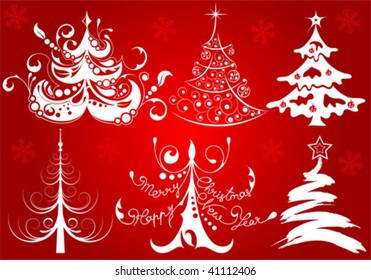 Collect Christmas tree, element for design, vector illustration