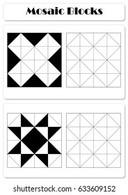 Collect the correct sequence of elements. Triangle mosaic blocks