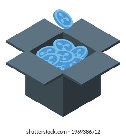 Recopilar icono criptográfico. Isometric del icono del vector de recopilación cripto para el diseño web aislado en fondo blanco