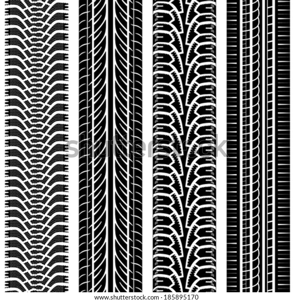 Collect Detailed Tire Tracks. Vector isolated
on white background