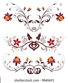 Collect flower background, element for design, vector illustration