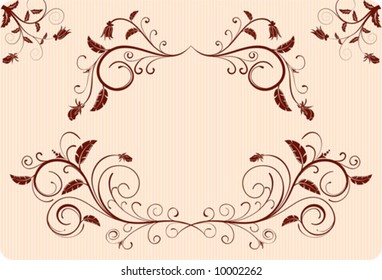 Collect flower border, element for design, vector illustration