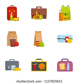 Collect food icons set. Cartoon set of 9 collect food vector icons for web isolated on white background