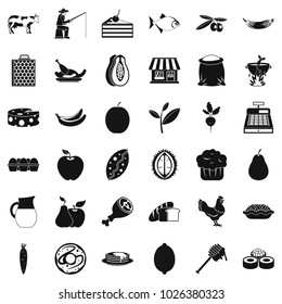 Collect food icons set. Simple set of 36 collect food vector icons for web isolated on white background