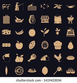 Collect food icons set. Simple set of 36 collect food vector icons for web for any design