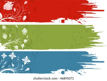 Collect Grunge flower background with bud, element for design, vector illustration