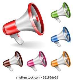 Collect Megaphone isolated on white background, you can change the color in one click, vector