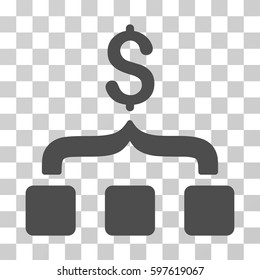 Collect Money icon. Vector illustration style is flat iconic symbol, gray color, transparent background. Designed for web and software interfaces.