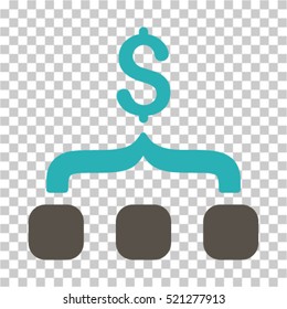 Collect Money icon. Vector pictogram style is a flat symbol, color, chess transparent background. Designed for software and web interface toolbars and menus.