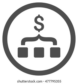 Collect Money rounded icon. Vector illustration style is flat iconic symbol, gray color, white background.