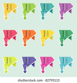 Collect Paper Origami Arrow, element for design, vector illustration