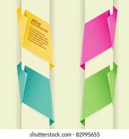 Collect Paper Origami Banner, element for design, vector illustration