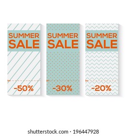 Collect Sale Signs with Tear-off Coupon, vector illustration
