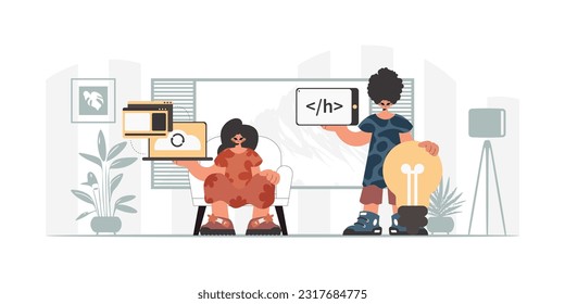 Una colección de estrellas SEO. Sincronización y seguridad del concepto de capacidad de datos. Estilo de moda, Ilustración vectorial