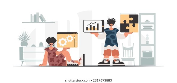 Una colección de estrellas SEO. Sincronización y seguridad del concepto de capacidad de datos. Estilo de moda, Ilustración vectorial