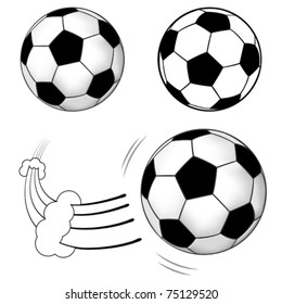 Collect soccer ball isolated on white, element for design, vector illustration