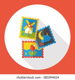 Collect Stamp Flat Icon