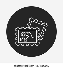 collect stamp line icon