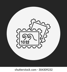 collect stamp line icon