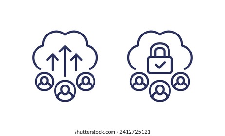 recopilar iconos de línea de datos de usuario en blanco