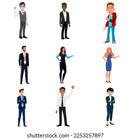 Collect vectors of several full body people with various professional backgrounds