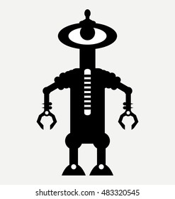 collectable robot, retro robot, vector robot silhouette 