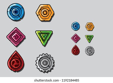 Collectables Sprites Coin Set. A set of animations for game or cartoon. 