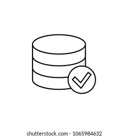 collected coins and checked sign icon. Element of simple icon for websites, web design, mobile app, info graphics. Thin line icon for website design and development on white background