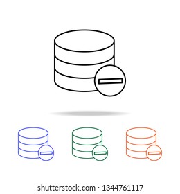collected coins with minus sign icon. Elements of simple web icon in multi color. Premium quality graphic design icon. Simple icon for websites, web design, mobile app