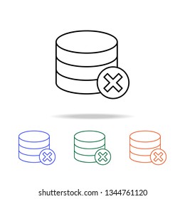 collected coins with multiplication icon. Elements of simple web icon in multi color. Premium quality graphic design icon. Simple icon for websites, web design, mobile app