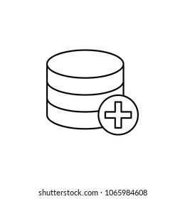 collected coins with a plus icon. Element of simple icon for websites, web design, mobile app, info graphics. Thin line icon for website design and development, app development on white background