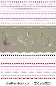 Collected patterned calligraphic border to to women holidays