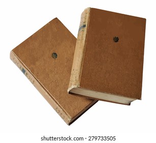 collected works, old books, vector
