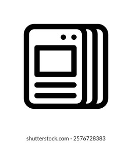 Collectible cards. Editable stroke vector icon.