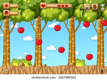 Collecting Apples Platformer Game Template illustration