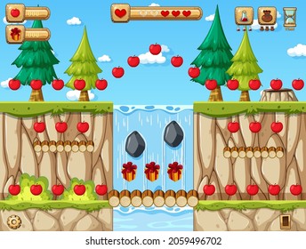 Collecting Apples Platformer Game Template illustration