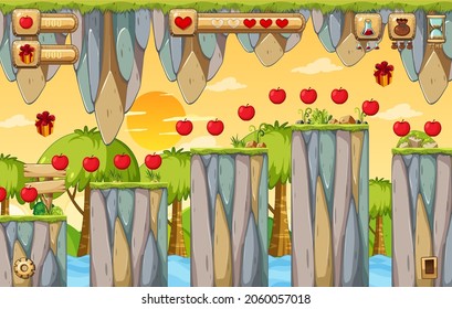 Collecting Apples Platformer Game Template illustration