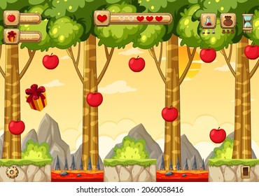 Sammlung von Äpfeln Vorlagenbild Platformer