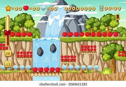 Collecting Apples Platformer Game Template illustration