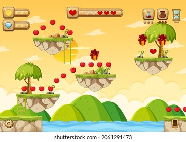 Recopilación de manzanas Platformer Game Template