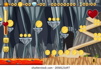 Collecting Coins Platform Game Template illustration