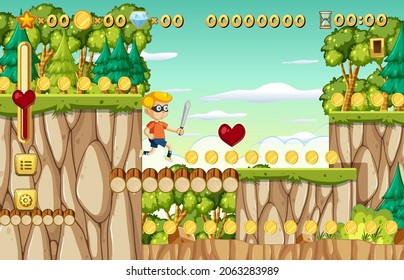 Collecting Coins Platformer Game Template illustration