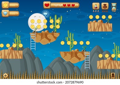 Collecting Coins Platformer Game Template illustration