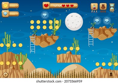 Collecting Coins Platformer Game Template illustration