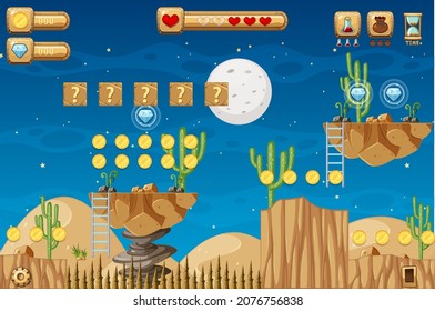 Collecting Coins Platformer Game Template illustration
