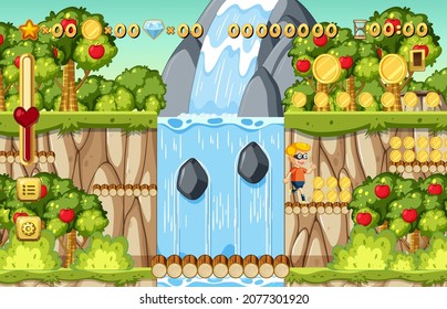 Collecting Coins Platformer Game Template illustration